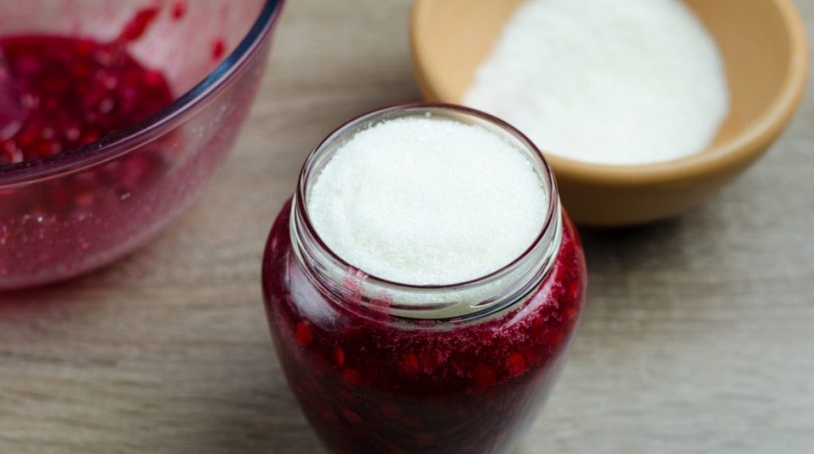 Viburnum frotté avec du sucre