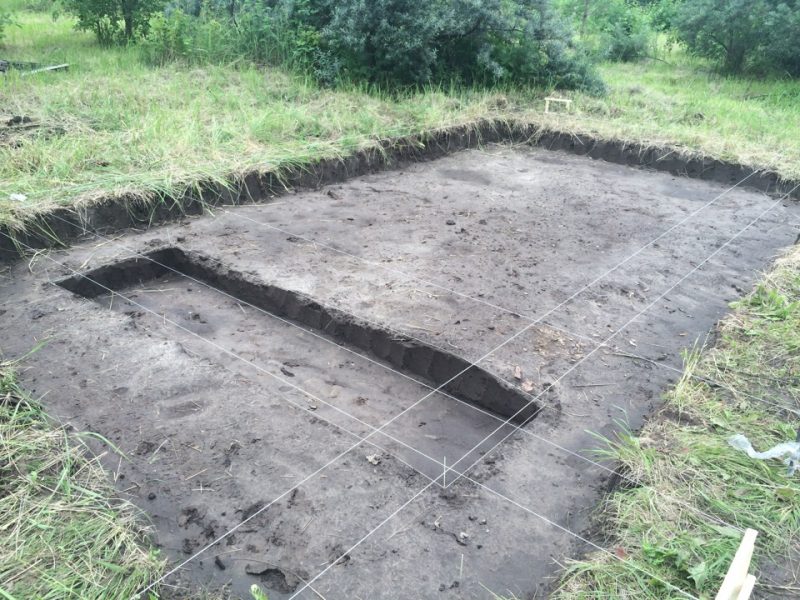 Marquage de la zone allouée pour la fondation. brasero