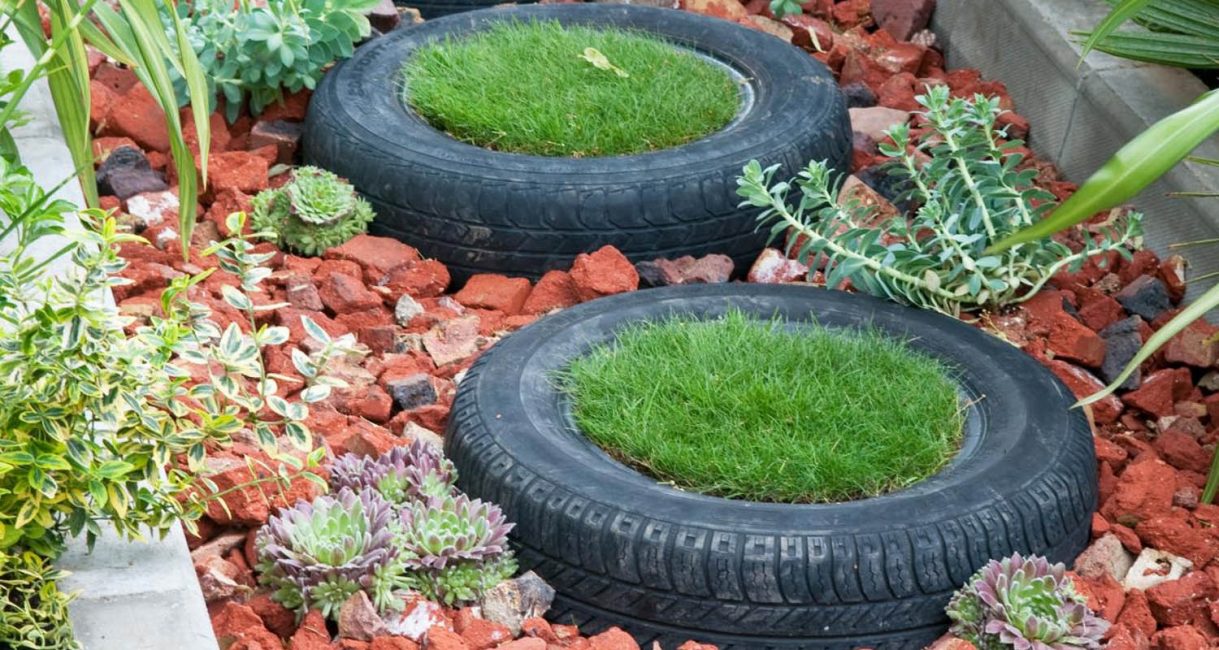 parterres de fleurs de roues de voiture