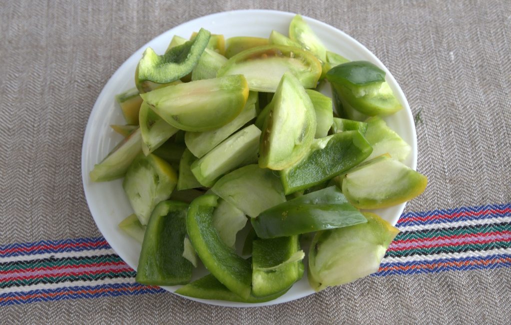 tomates vertes concassées