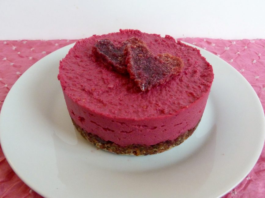 Dessert teint avec un colorant naturel de betterave