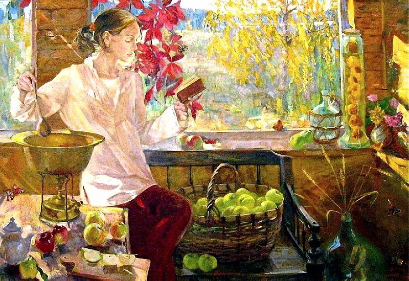 photo d'une fille qui fait de la confiture