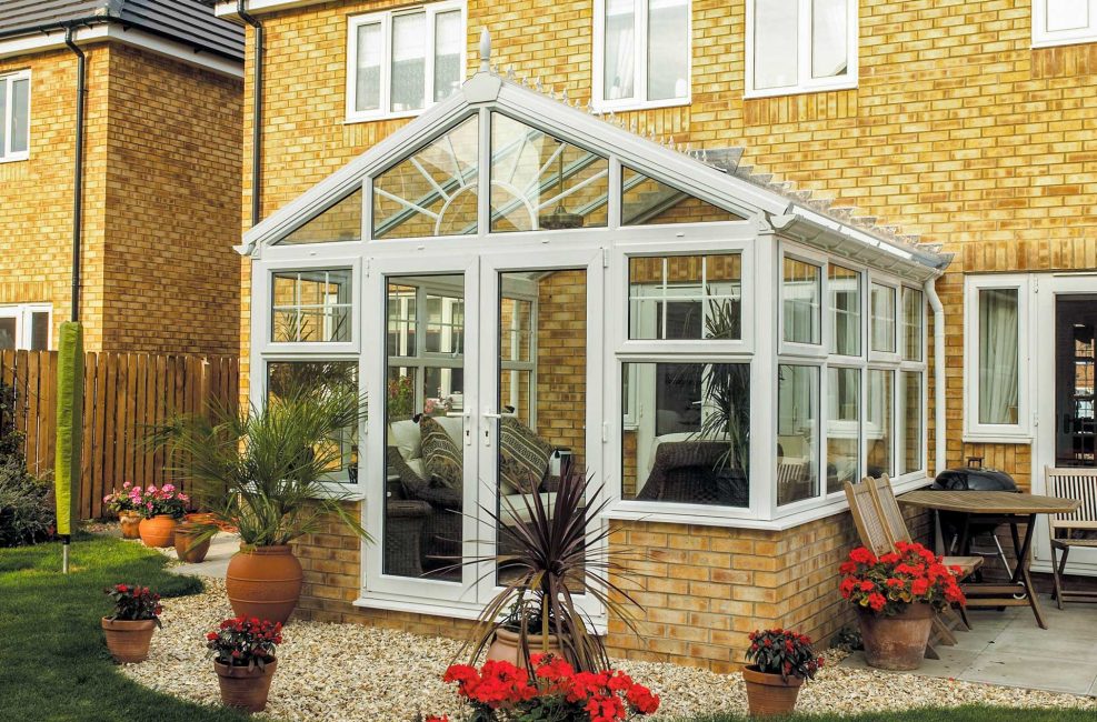 véranda donnant sur le jardin