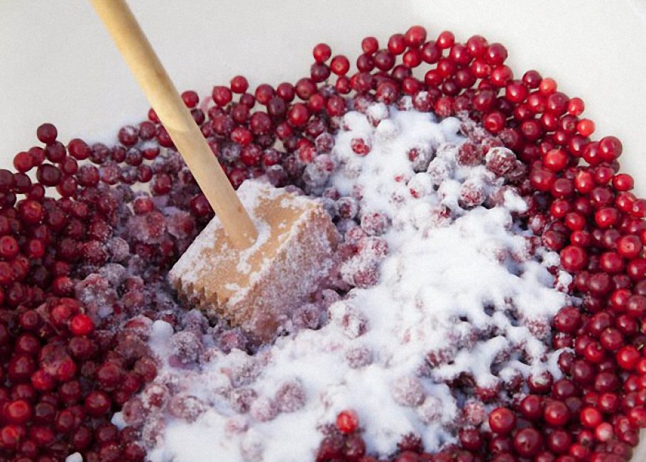 canneberges cuisinées avec du sucre