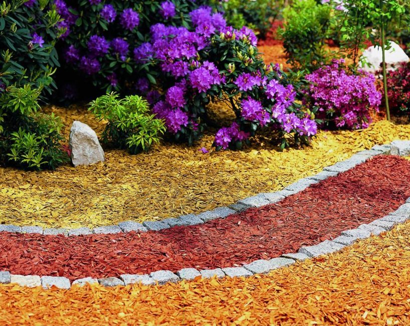 Application de paillis décoratif