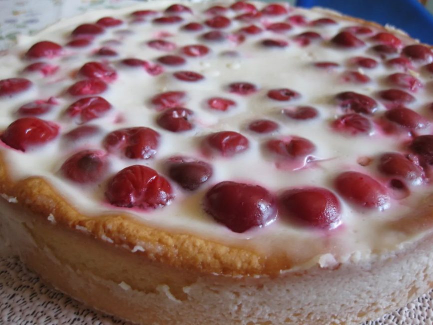 crème sure aux cerises surgelées