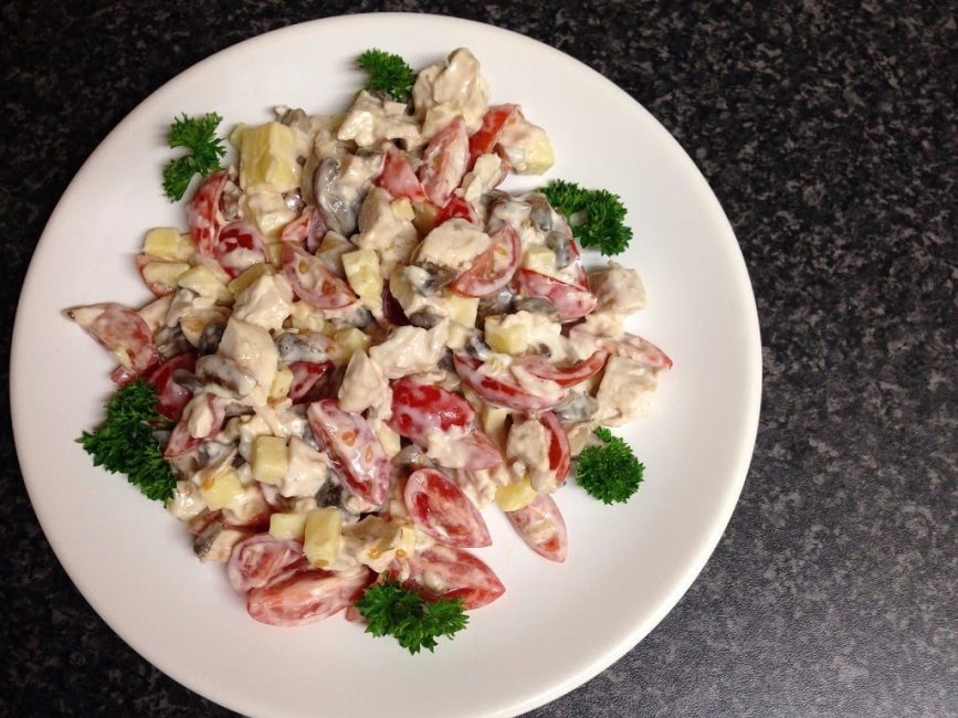 Salade aux champignons