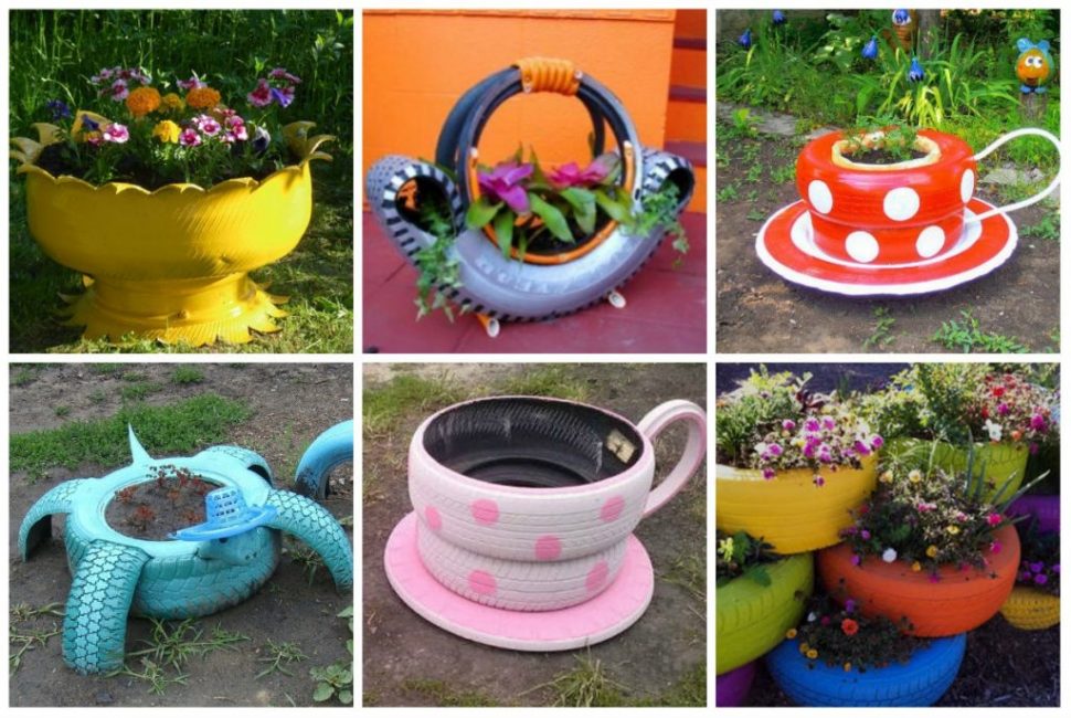 Options de conception pour les parterres de fleurs à partir de pneus de voiture