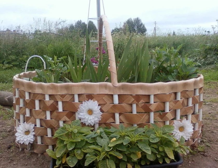 Panier décoratif en linoléum