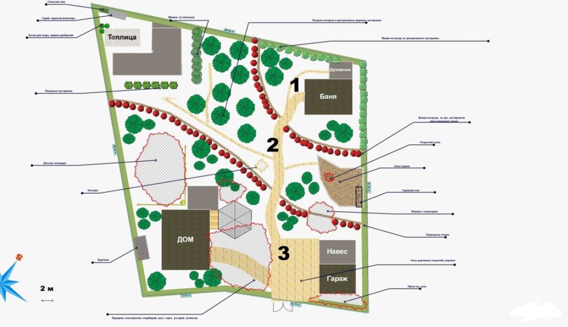 Plan schématique d'une parcelle de forme non standard