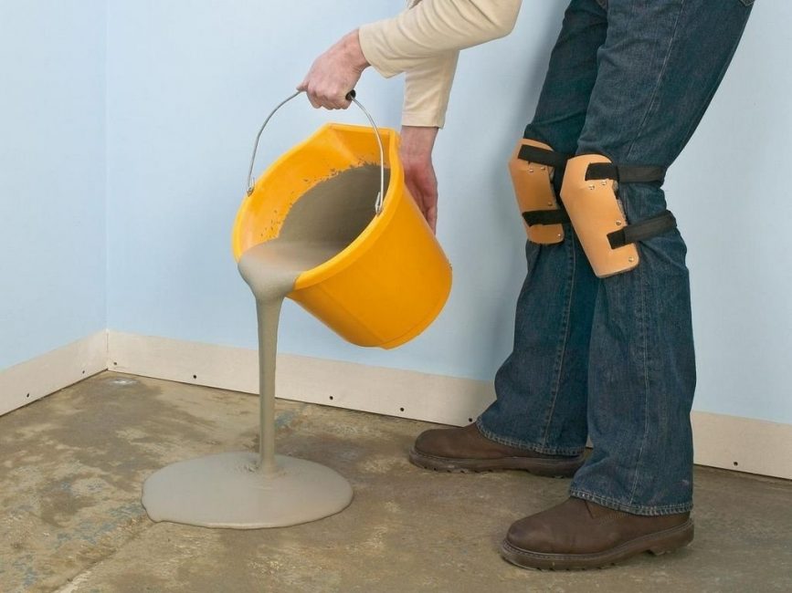 Remplissage du sol autonivelant