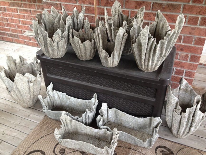 Des pots en ciment insolites