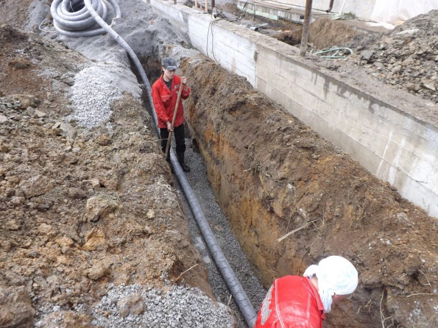 Installation du système de drainage