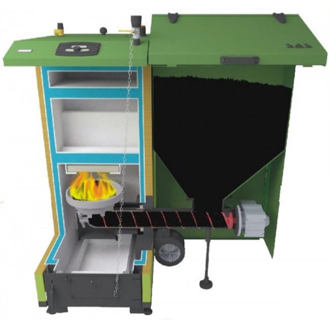 L'alimentation des granulés dans la chambre de combustion s'effectue automatiquement