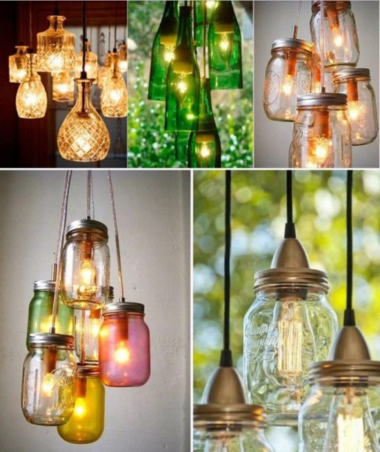 Lustre bocal en verre