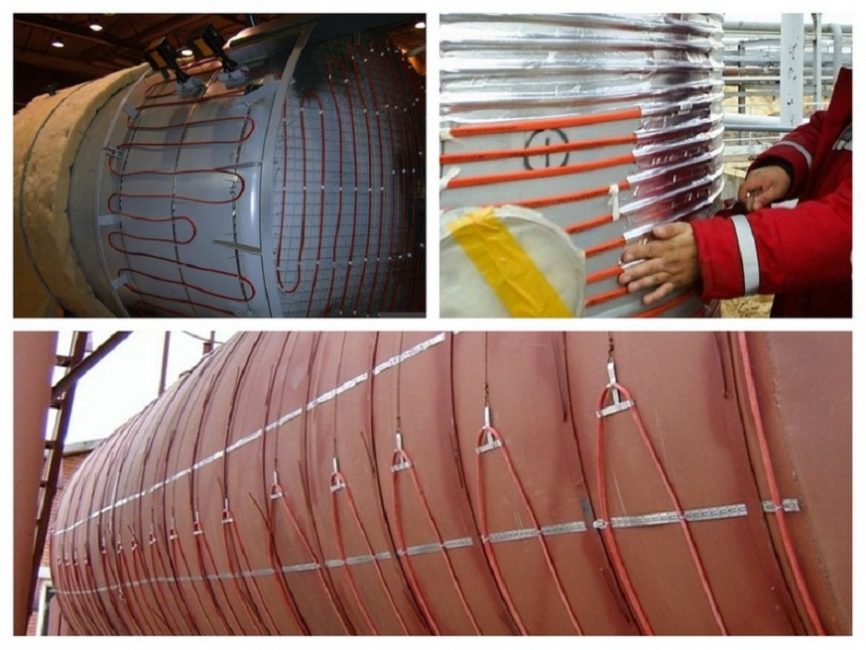 Chauffage de réservoir avec câble