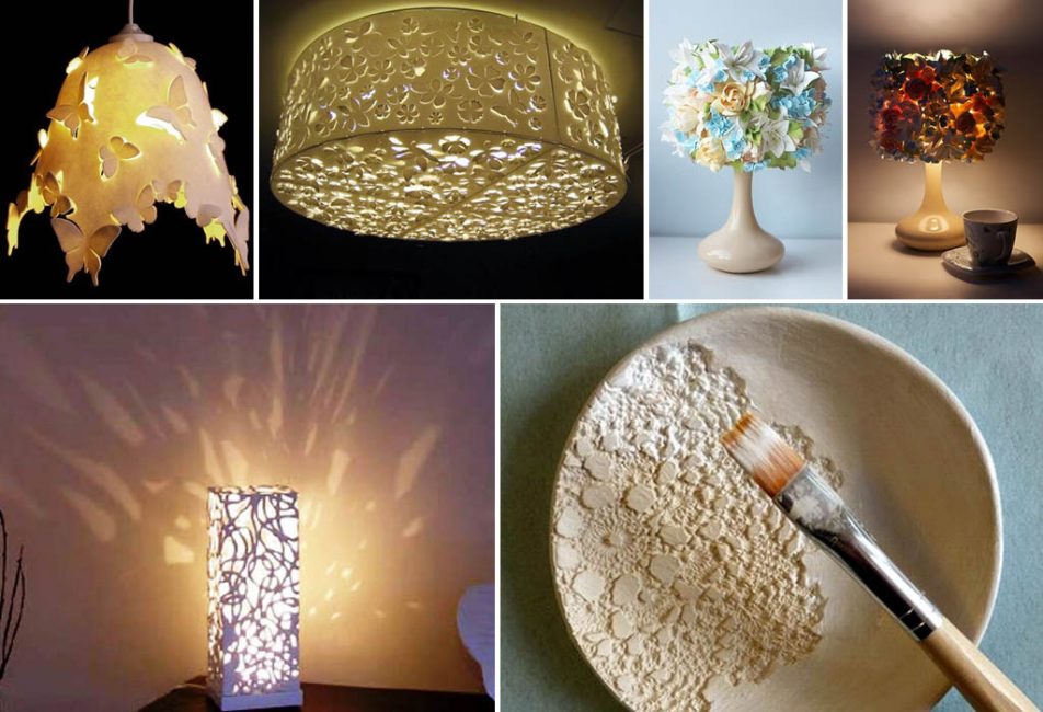 Types d'abat-jour faits maison pour les luminaires