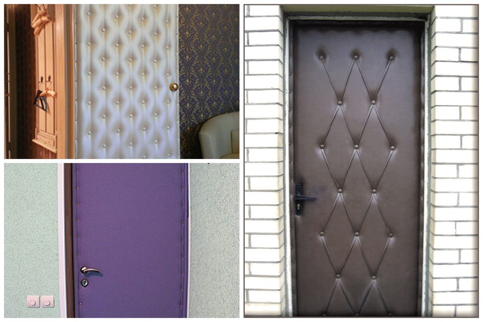 Le cuir et le similicuir sont souvent utilisés pour le rembourrage des portes d'entrée.