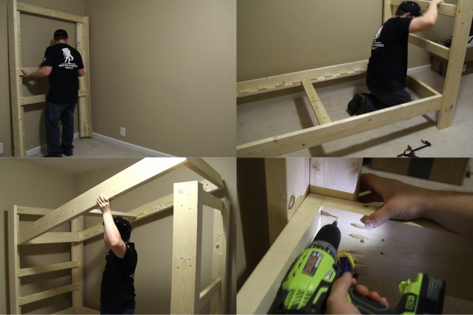 Étapes d'assemblage d'une structure en bois pas à pas