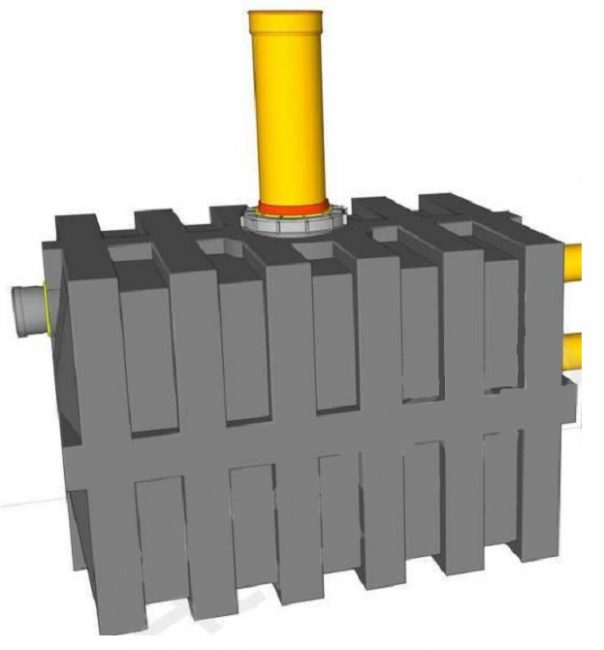 Réservoir en plastique à deux sections pour les drains ECONOMY T-1300L