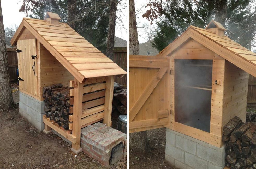 Un fumoir fumé à froid typique en bois