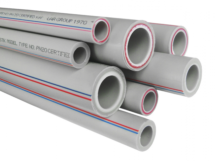 Tuyaux renforcés en polypropylène sur une coupe