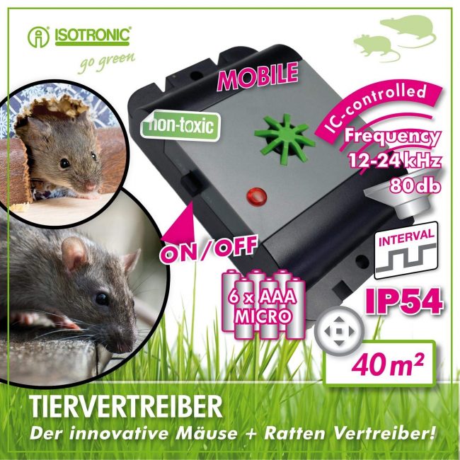 Répulsif à ultrasons pour rats et souris ISOTRONIK MICE + RATS REPELLER