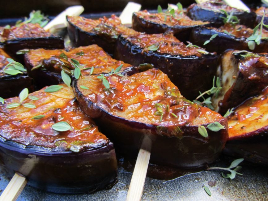 Brochettes d'aubergines