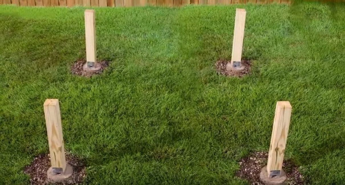 Fondation de 4 pieux