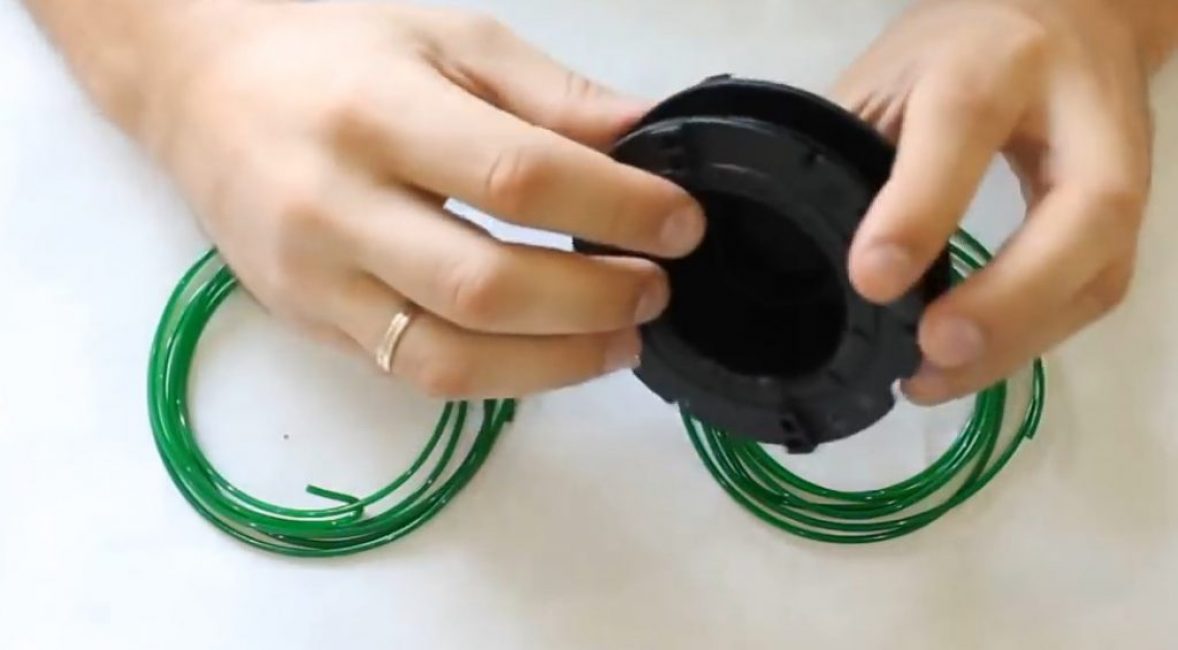 Deux longueurs de ligne enroulables