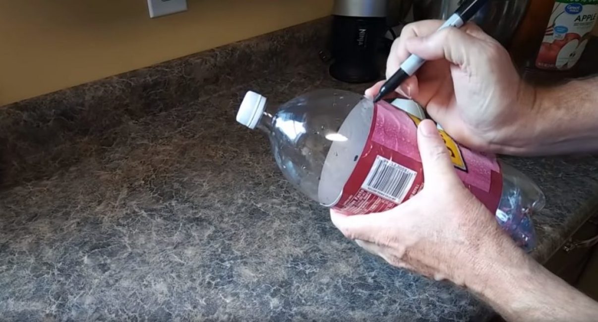 Marquer la bouteille avec un feutre