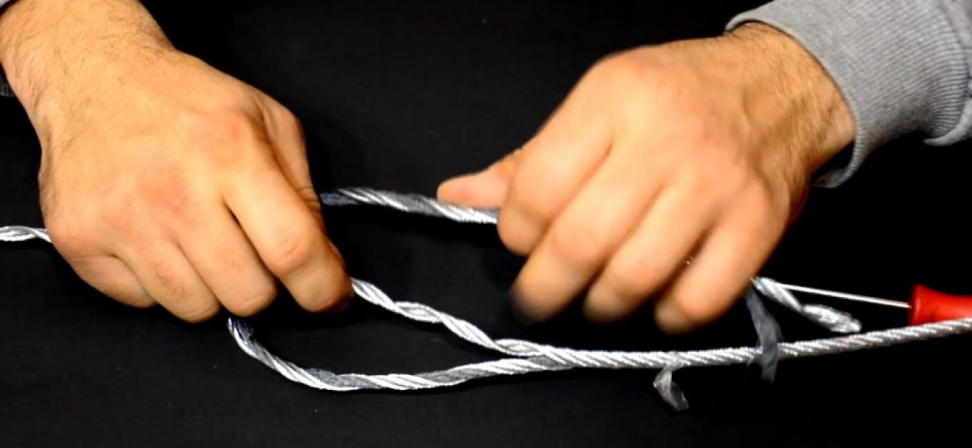 Corde préparée pour la formation de boucles