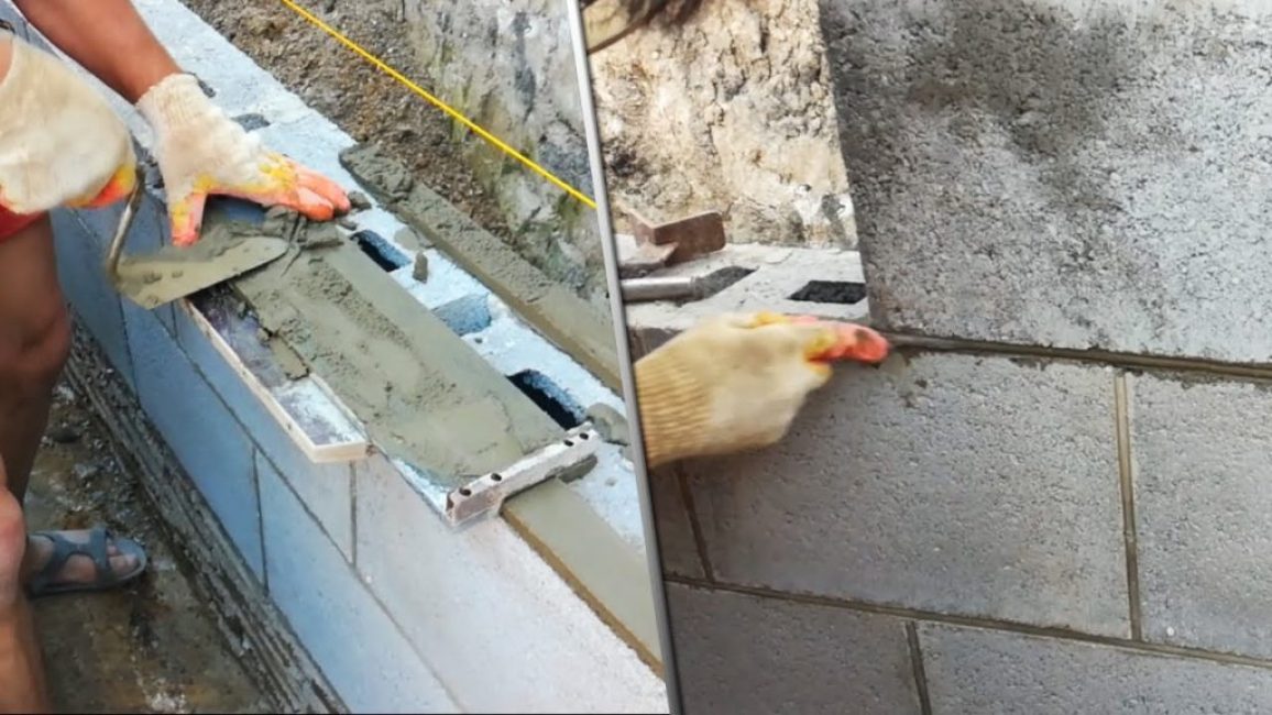 Maçonnerie en parpaings avec fixation