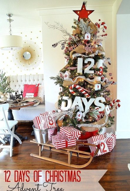 Cet arbre est un calendrier, et les chiffres sur les jouets