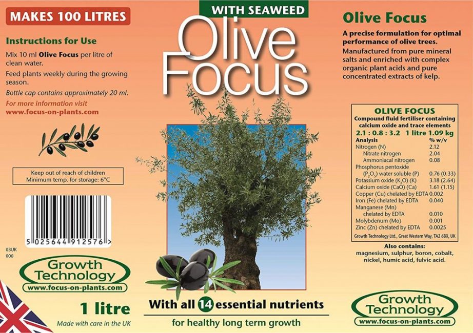 Olive Focus - un engrais spécialisé complet pour les olives