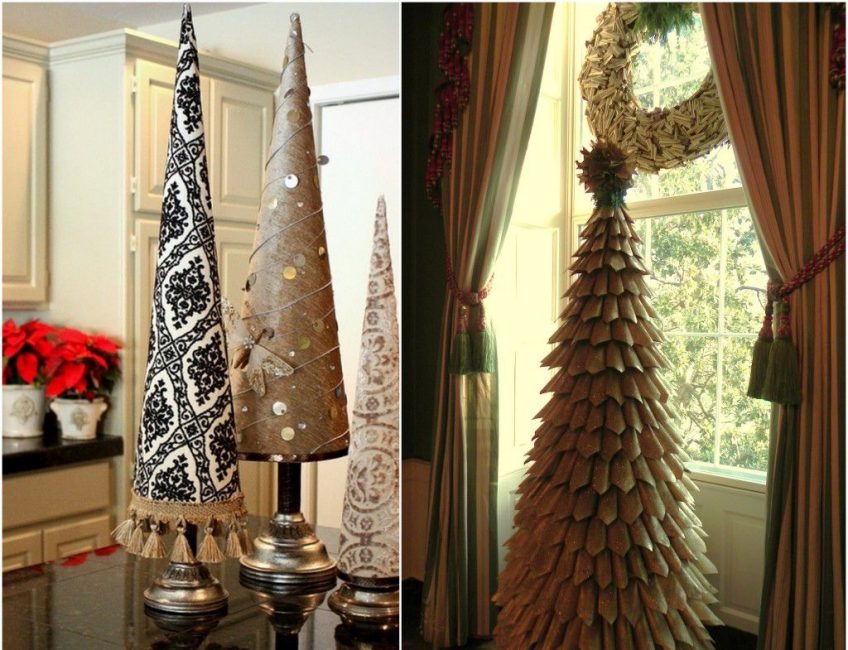 Textiles festifs en forme de sapin de Noël