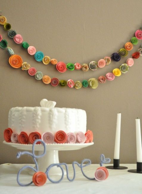 Exquise guirlande de roses