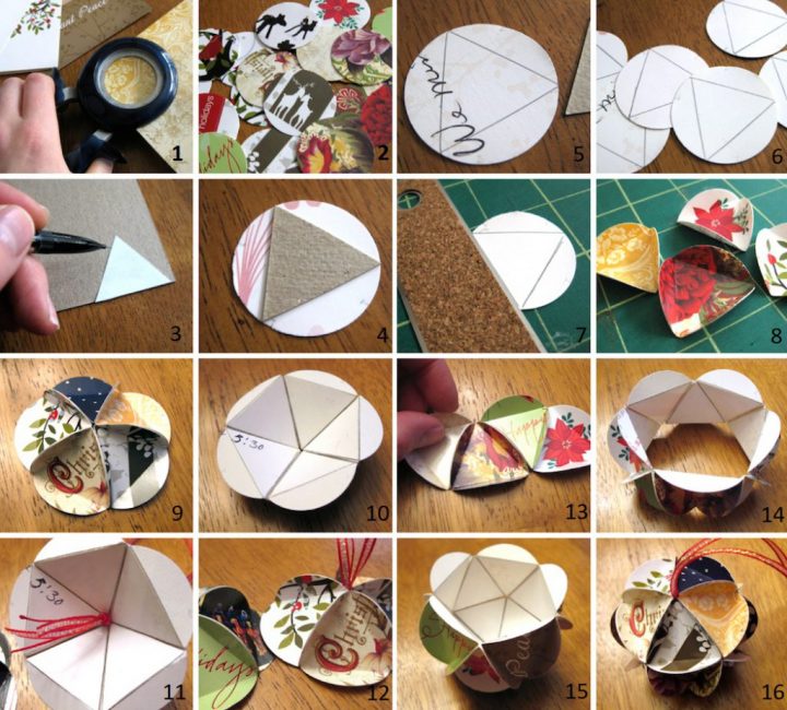 Instruction photo pour faire des boules en carton