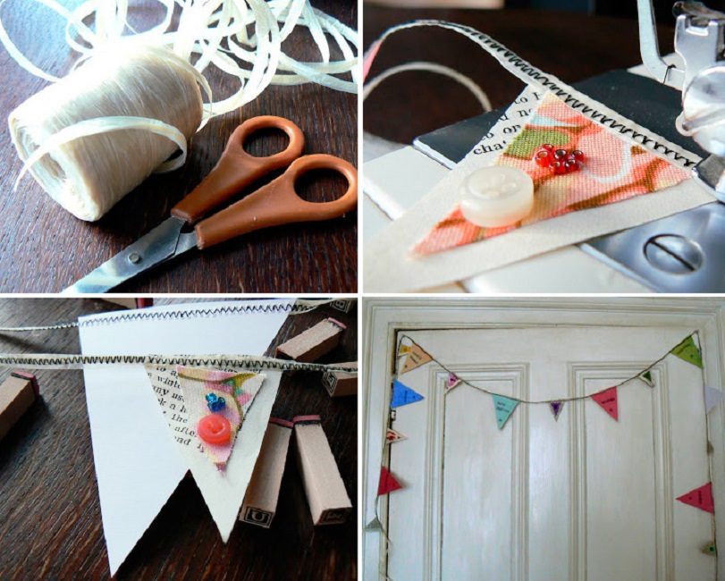 Drapeaux cousus au ruban