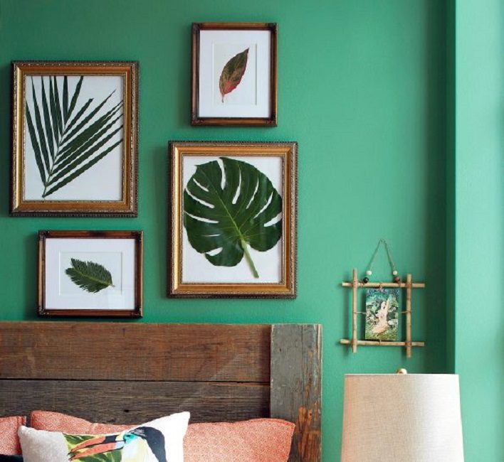 Des œuvres d'art de bricolage à base de plantes décoreront parfaitement la chambre