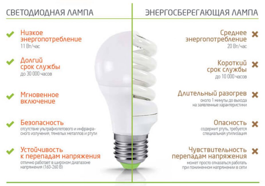 Comparaison des lampes à LED et à économie d'énergie.