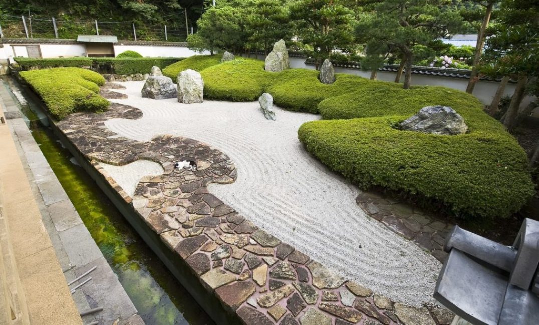 Option de jardin en pierre de style japonais