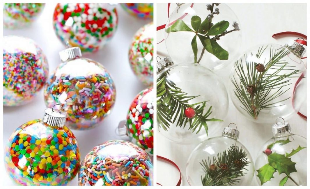 Il y a aussi des balles pour les gourmands. Tout ce que vous avez à faire est de verser de petits caramels, des pépites de gâteau multicolores ou tout autre bonbon à petites fractions à l'intérieur.