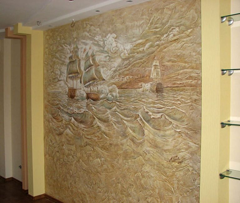 Bas-relief sur le mur