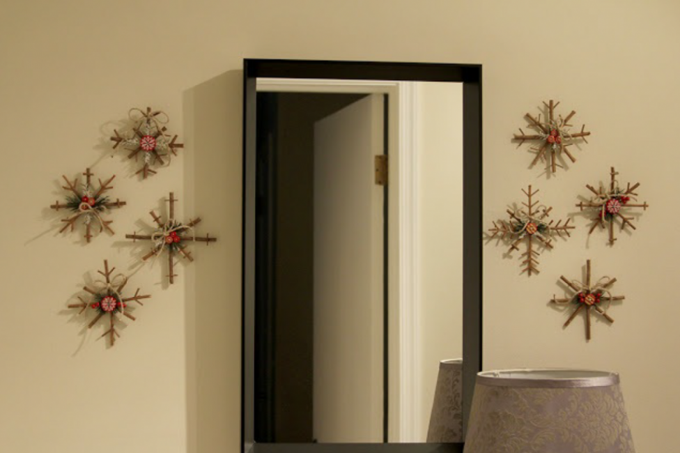 Flocons de neige sur le mur