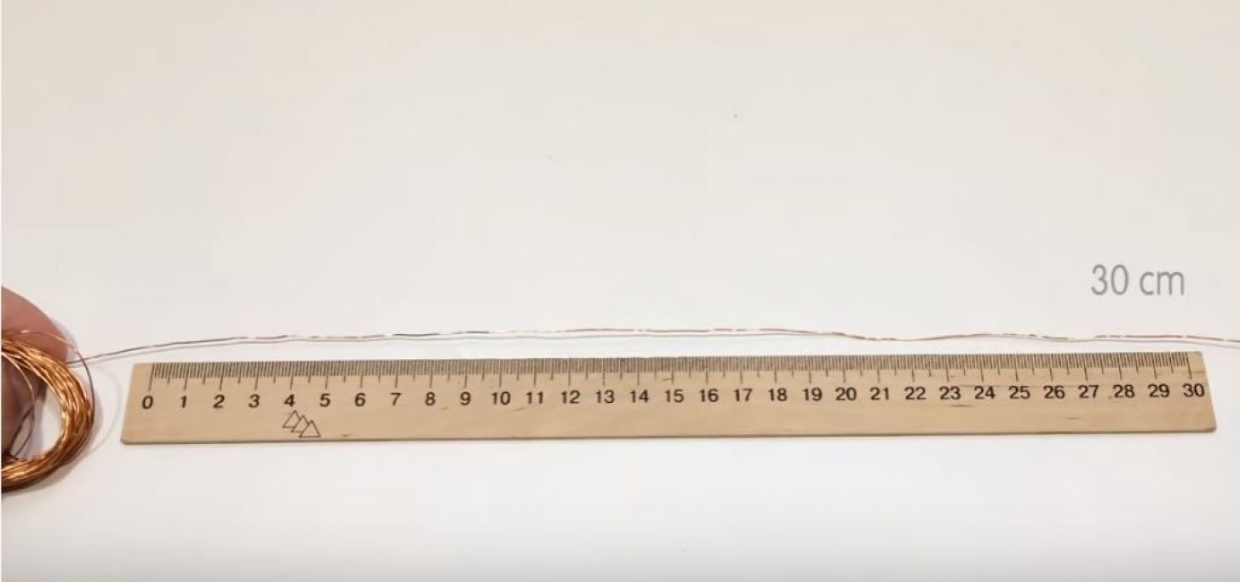 Nous mesurons et coupons 30 cm de fil