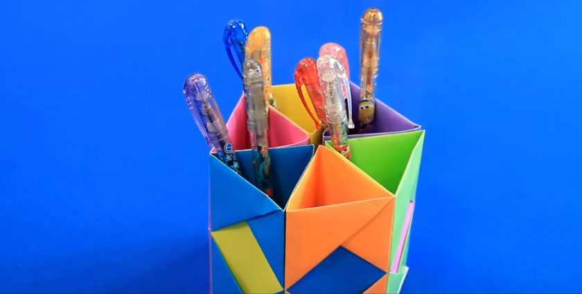 porte-crayon en papier