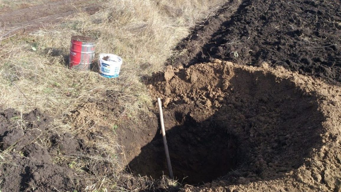 Préparation préliminaire des fosses de plantation avec dépôt d'engrais