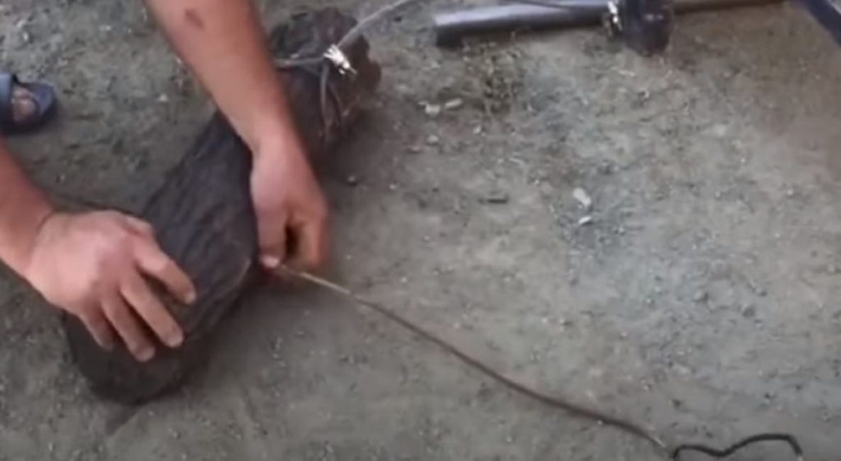 passer à travers le fil de bûche