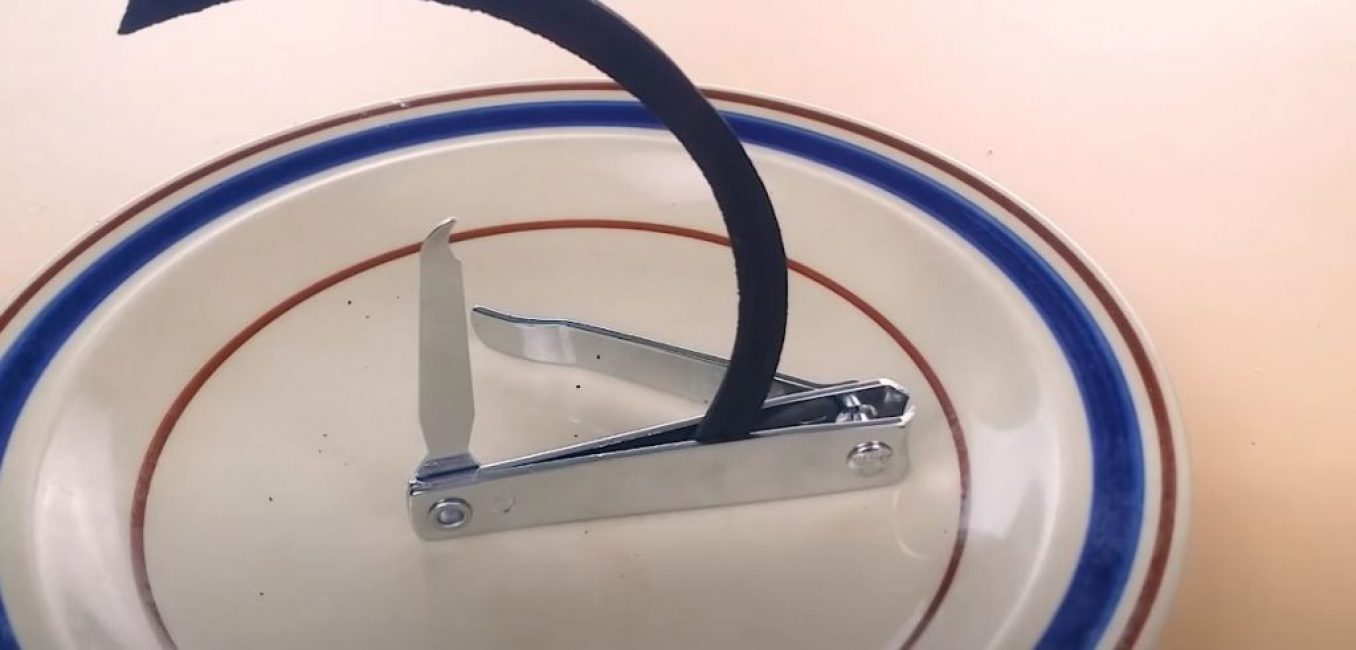 détachez un morceau de la spirale et placez-le entre les plaques de coupe des pinces coupantes